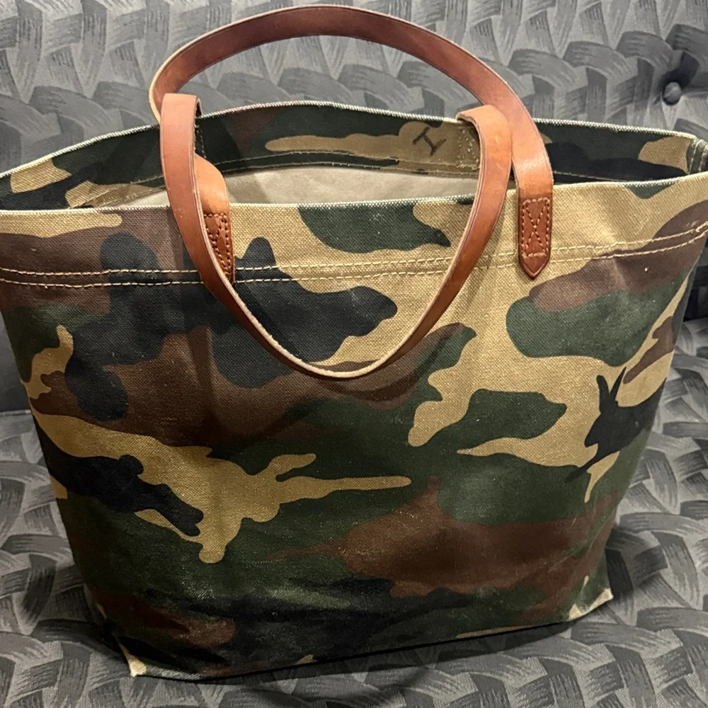 Madewell Camo Canvas bag Leather Handles - Picture 3 of 6